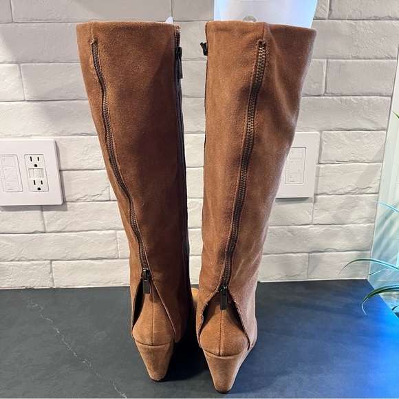 Jessica Simpson sz 6 Rallie chestnut suede tall wedge boots - Picture 5 of 15